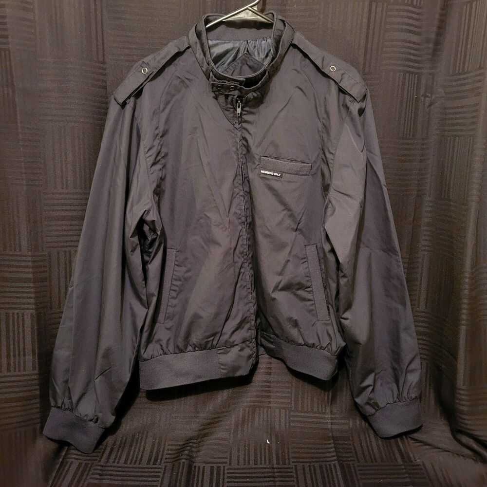 Vintage Members Only Men's XL Jacket Black Coat 80s 90s Gen X